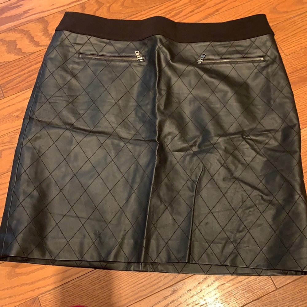 Faux leather black skirt